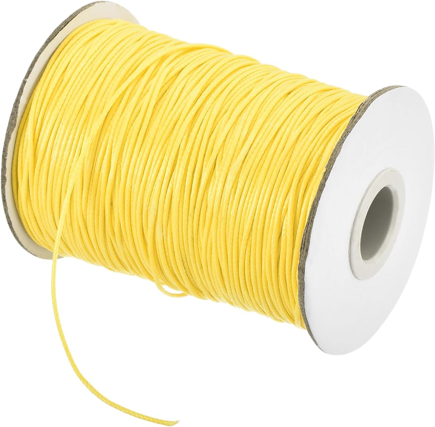 Waxed Cord 1mm Waxed Polyester Cord 175 Yard Wax String for Bracelet Making,Necklaces, Beading,Jewelry Making and DIY Crafts(Light Yellow)