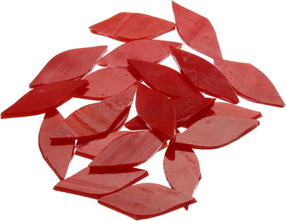 50g Stained Glass Mosaic Leaf 15mm x 38mm Red Orange Yellow Glass Mosaic Tiles Bulk for Craft DIY Handmade Project