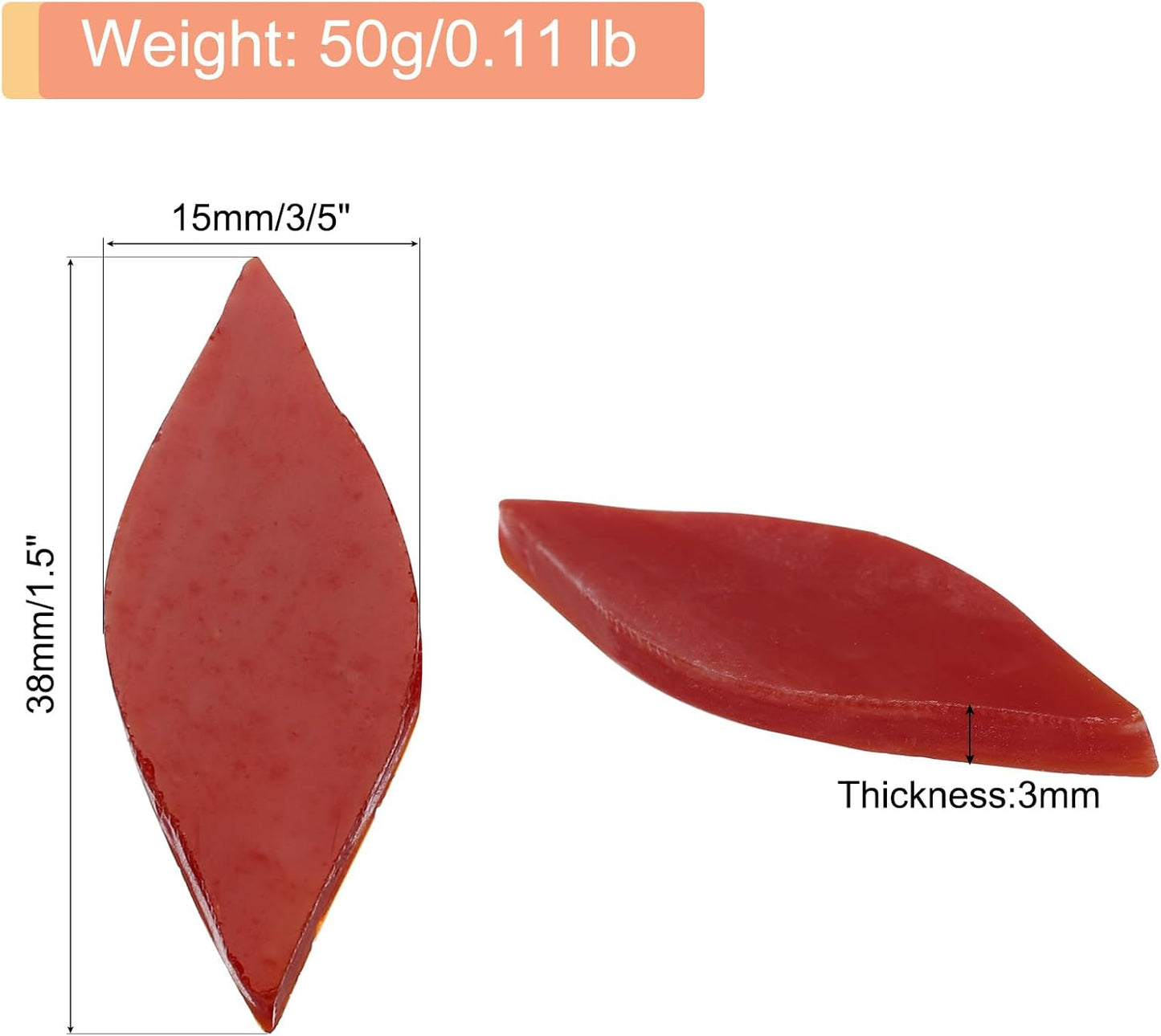 50g Stained Glass Mosaic Leaf 15mm x 38mm Red Orange Yellow Glass Mosaic Tiles Bulk for Craft DIY Handmade Project