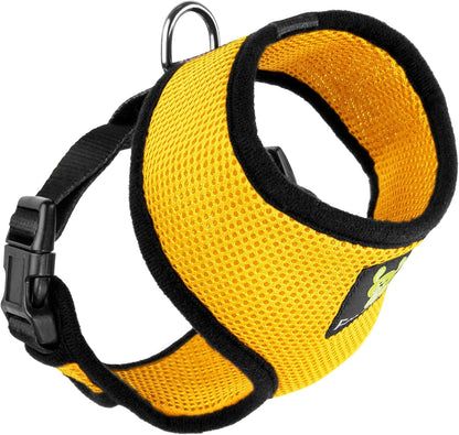 Dog Harness, No Pull & No Choke Vest for Small Dogs, XS, Yellow | Eco Friendly Max Comfort Harnesses, Luxurious Soft Mesh Halter, Over the Head Vest for Small, Toy Breed & Teacup Dogs