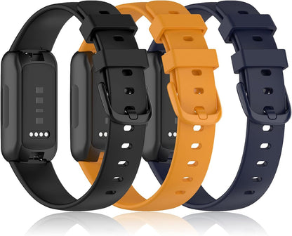 Bands Compatible with Fitbit Inspire 3 Smart Watch Band Replacement Wristband Strap Bracelet Silicone Accessory for Women Men S/L Size, 3 Pack