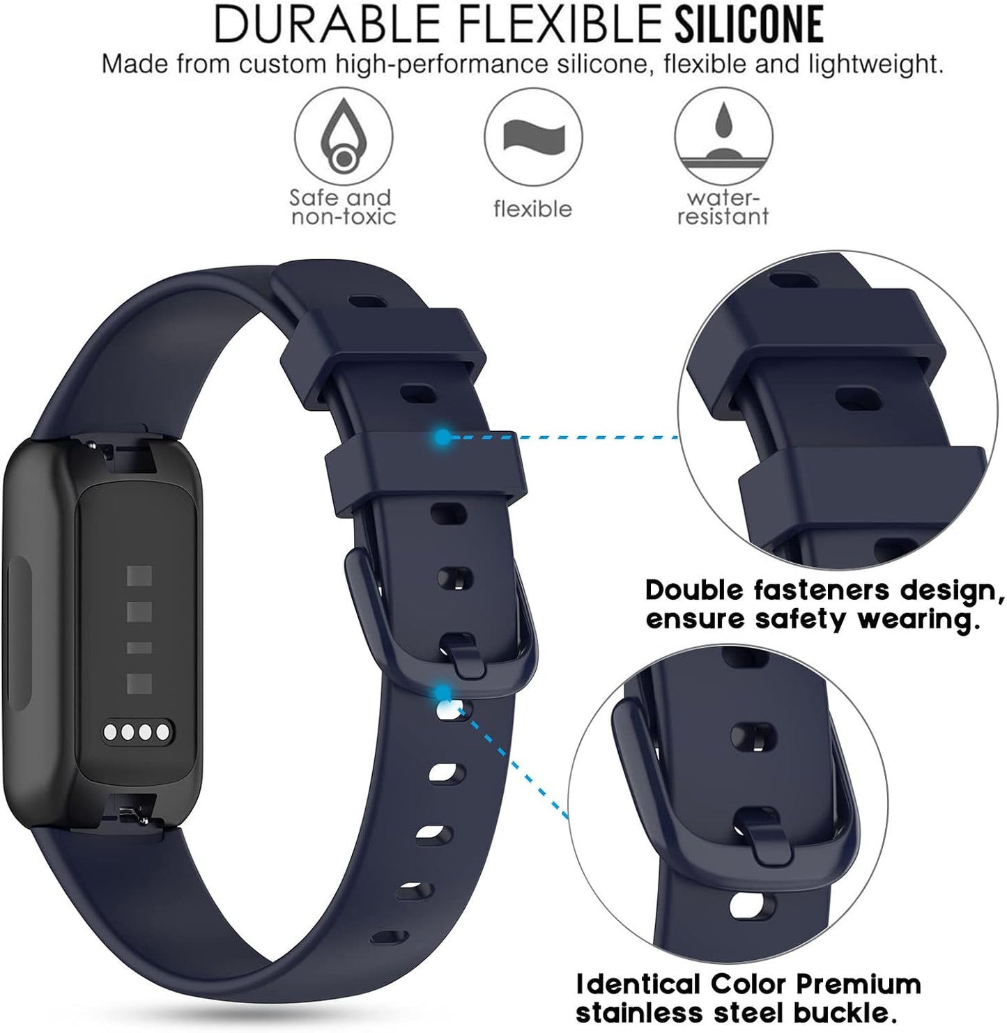 Bands Compatible with Fitbit Inspire 3 Smart Watch Band Replacement Wristband Strap Bracelet Silicone Accessory for Women Men S/L Size, 3 Pack
