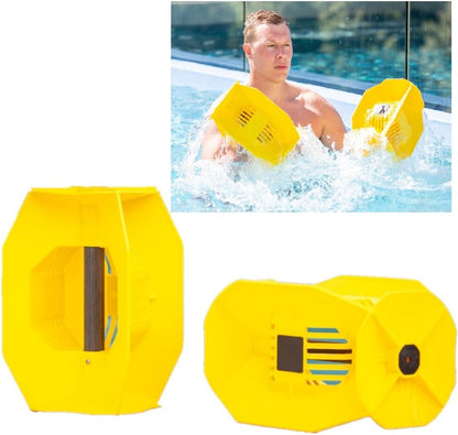 Hydro Tone Hydro-Bell Pool Exercise Dumbbells Pair, Aquatic Water Weights for Functional Strength Training, UV and Chlorine Resistant, Quick Start Guide Included