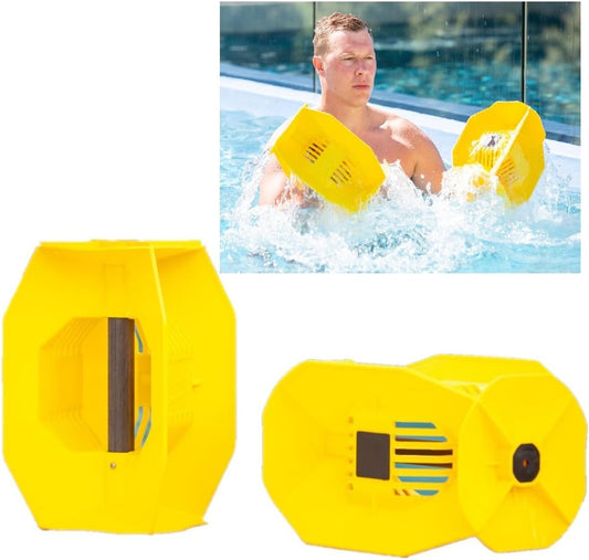 Hydro Tone Hydro-Bell Pool Exercise Dumbbells Pair, Aquatic Water Weights for Functional Strength Training, UV and Chlorine Resistant, Quick Start Guide Included