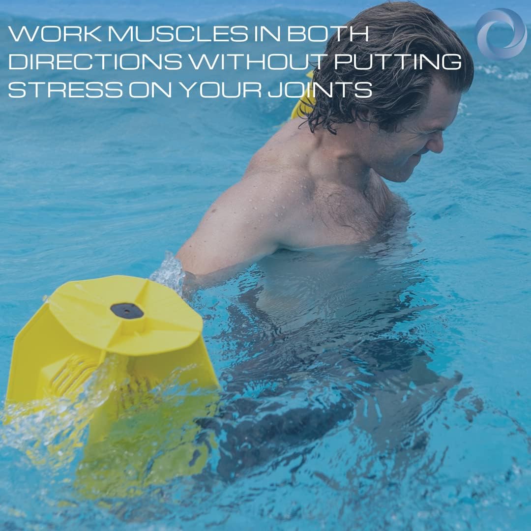 Hydro Tone Hydro-Bell Pool Exercise Dumbbells Pair, Aquatic Water Weights for Functional Strength Training, UV and Chlorine Resistant, Quick Start Guide Included