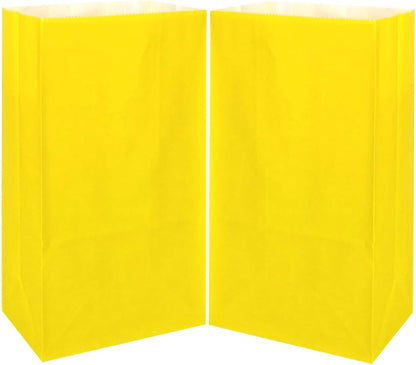 Mini Yellow Paper Bags Yellow Party Favor Bags Small Party Goodie Bag Paper Lunch Bag (24 CT, 3.5 X 2.4 X 7.1 In)