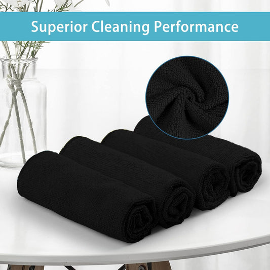 Yellow Microfiber Cleaning Cloth, 12 Pack Premium Microfiber Towels for Cars, Lint Free, Highly Absorbent, Reusable Cleaning Rags for Car, Household, Kitchen, Window, 11.5"X11.5"