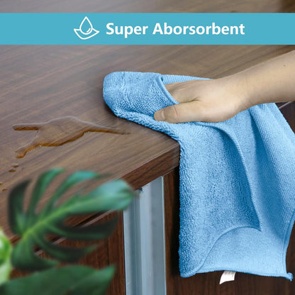 Yellow Microfiber Cleaning Cloth, 12 Pack Premium Microfiber Towels for Cars, Lint Free, Highly Absorbent, Reusable Cleaning Rags for Car, Household, Kitchen, Window, 11.5"X11.5"
