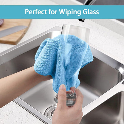 Yellow Microfiber Cleaning Cloth, 12 Pack Premium Microfiber Towels for Cars, Lint Free, Highly Absorbent, Reusable Cleaning Rags for Car, Household, Kitchen, Window, 11.5"X11.5"
