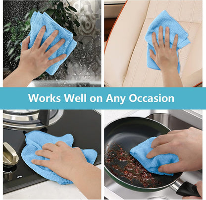 Yellow Microfiber Cleaning Cloth, 12 Pack Premium Microfiber Towels for Cars, Lint Free, Highly Absorbent, Reusable Cleaning Rags for Car, Household, Kitchen, Window, 11.5"X11.5"