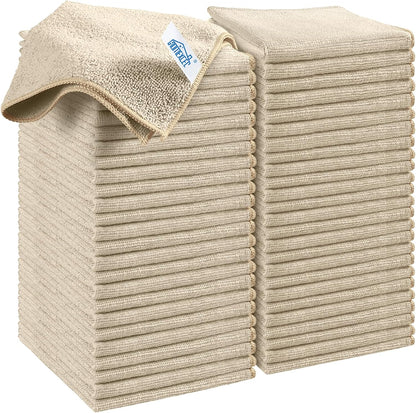 Yellow Microfiber Cleaning Cloth, 12 Pack Premium Microfiber Towels for Cars, Lint Free, Highly Absorbent, Reusable Cleaning Rags for Car, Household, Kitchen, Window, 11.5"X11.5"