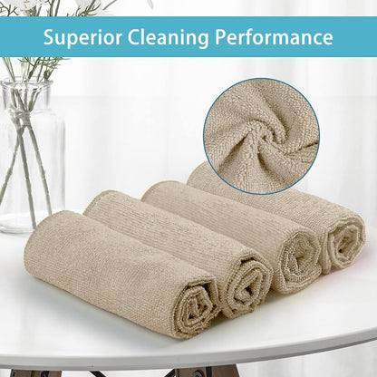 Yellow Microfiber Cleaning Cloth, 12 Pack Premium Microfiber Towels for Cars, Lint Free, Highly Absorbent, Reusable Cleaning Rags for Car, Household, Kitchen, Window, 11.5"X11.5"