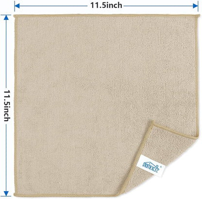 Yellow Microfiber Cleaning Cloth, 12 Pack Premium Microfiber Towels for Cars, Lint Free, Highly Absorbent, Reusable Cleaning Rags for Car, Household, Kitchen, Window, 11.5"X11.5"