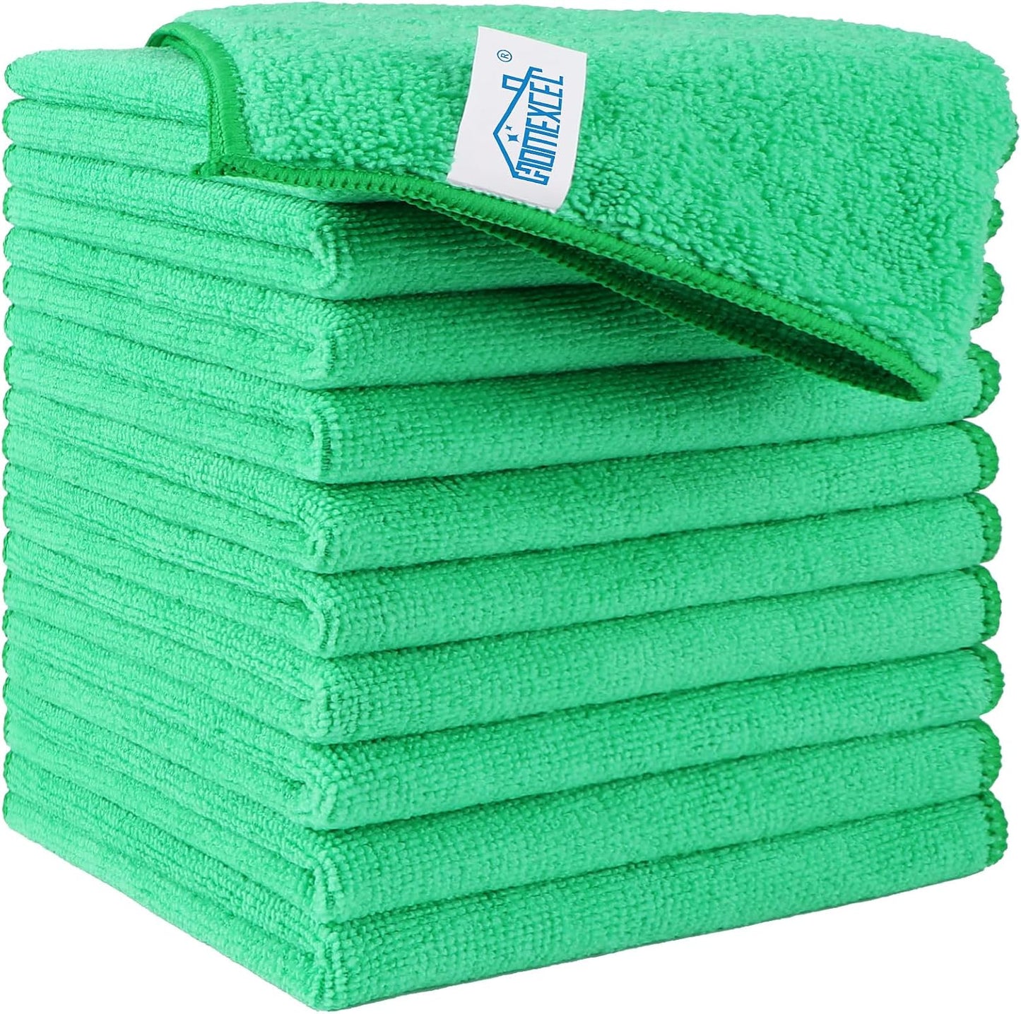 Yellow Microfiber Cleaning Cloth, 12 Pack Premium Microfiber Towels for Cars, Lint Free, Highly Absorbent, Reusable Cleaning Rags for Car, Household, Kitchen, Window, 11.5"X11.5"
