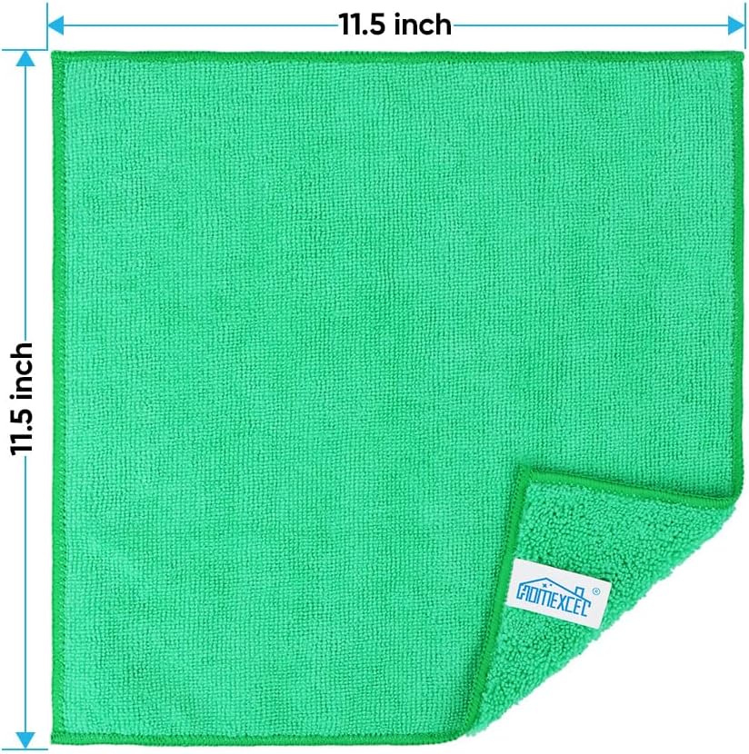 Yellow Microfiber Cleaning Cloth, 12 Pack Premium Microfiber Towels for Cars, Lint Free, Highly Absorbent, Reusable Cleaning Rags for Car, Household, Kitchen, Window, 11.5"X11.5"