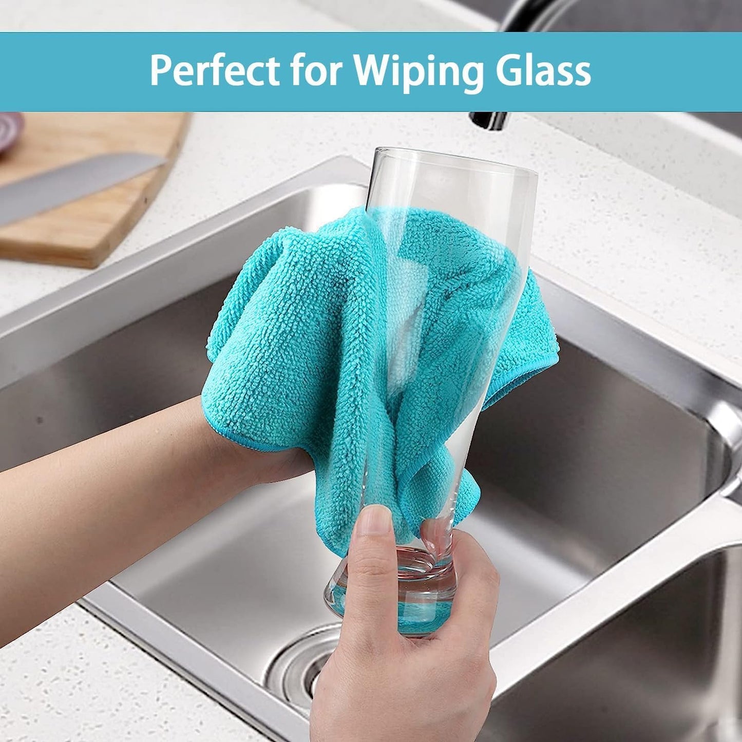 Yellow Microfiber Cleaning Cloth, 12 Pack Premium Microfiber Towels for Cars, Lint Free, Highly Absorbent, Reusable Cleaning Rags for Car, Household, Kitchen, Window, 11.5"X11.5"