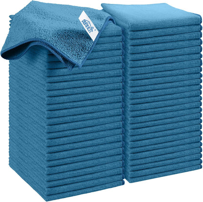 Yellow Microfiber Cleaning Cloth, 12 Pack Premium Microfiber Towels for Cars, Lint Free, Highly Absorbent, Reusable Cleaning Rags for Car, Household, Kitchen, Window, 11.5"X11.5"