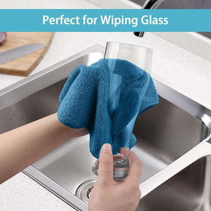 Yellow Microfiber Cleaning Cloth, 12 Pack Premium Microfiber Towels for Cars, Lint Free, Highly Absorbent, Reusable Cleaning Rags for Car, Household, Kitchen, Window, 11.5"X11.5"