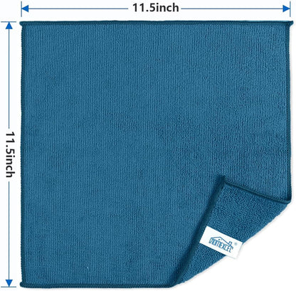 Yellow Microfiber Cleaning Cloth, 12 Pack Premium Microfiber Towels for Cars, Lint Free, Highly Absorbent, Reusable Cleaning Rags for Car, Household, Kitchen, Window, 11.5"X11.5"