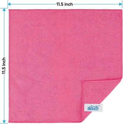 Yellow Microfiber Cleaning Cloth, 12 Pack Premium Microfiber Towels for Cars, Lint Free, Highly Absorbent, Reusable Cleaning Rags for Car, Household, Kitchen, Window, 11.5"X11.5"