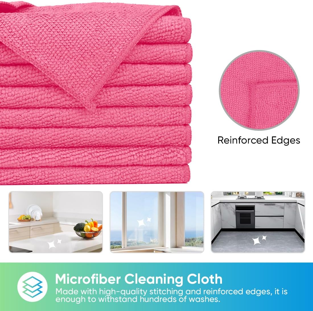 Yellow Microfiber Cleaning Cloth, 12 Pack Premium Microfiber Towels for Cars, Lint Free, Highly Absorbent, Reusable Cleaning Rags for Car, Household, Kitchen, Window, 11.5"X11.5"