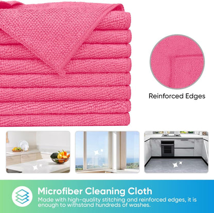 Yellow Microfiber Cleaning Cloth, 12 Pack Premium Microfiber Towels for Cars, Lint Free, Highly Absorbent, Reusable Cleaning Rags for Car, Household, Kitchen, Window, 11.5"X11.5"