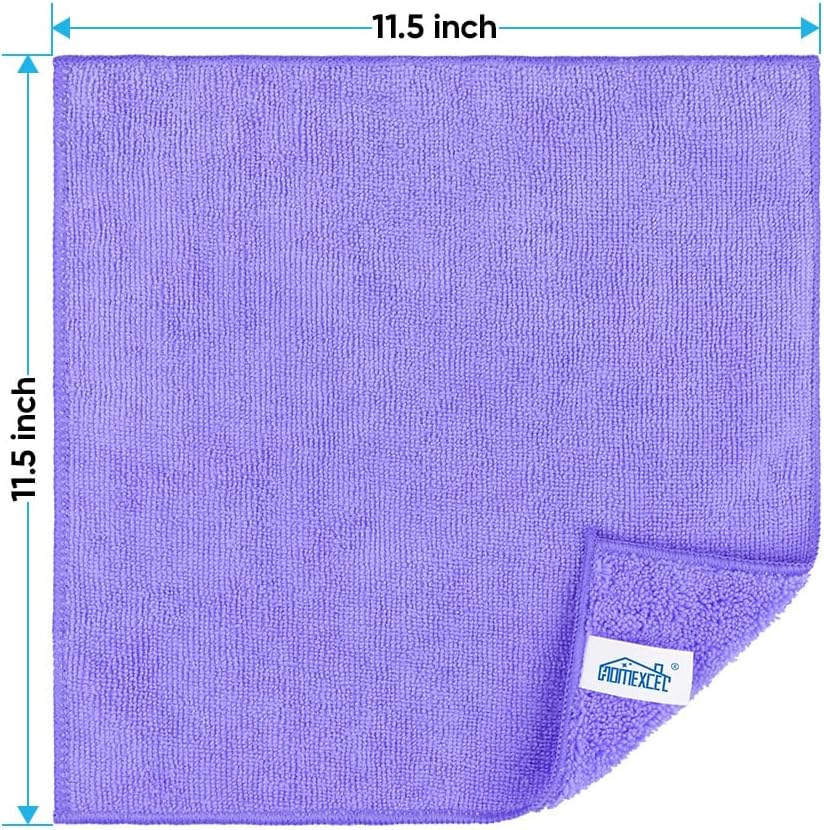 Yellow Microfiber Cleaning Cloth, 12 Pack Premium Microfiber Towels for Cars, Lint Free, Highly Absorbent, Reusable Cleaning Rags for Car, Household, Kitchen, Window, 11.5"X11.5"