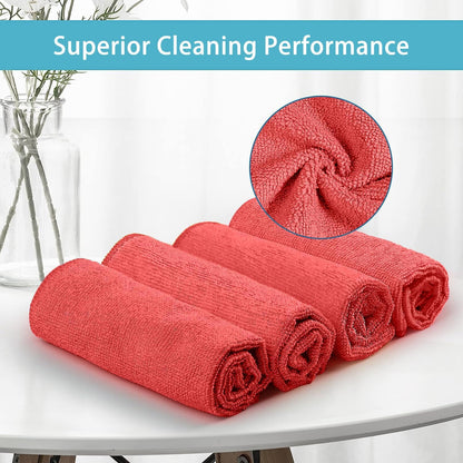 Yellow Microfiber Cleaning Cloth, 12 Pack Premium Microfiber Towels for Cars, Lint Free, Highly Absorbent, Reusable Cleaning Rags for Car, Household, Kitchen, Window, 11.5"X11.5"