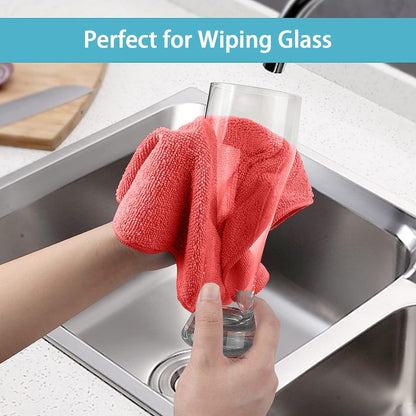 Yellow Microfiber Cleaning Cloth, 12 Pack Premium Microfiber Towels for Cars, Lint Free, Highly Absorbent, Reusable Cleaning Rags for Car, Household, Kitchen, Window, 11.5"X11.5"