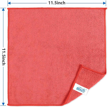 Yellow Microfiber Cleaning Cloth, 12 Pack Premium Microfiber Towels for Cars, Lint Free, Highly Absorbent, Reusable Cleaning Rags for Car, Household, Kitchen, Window, 11.5"X11.5"