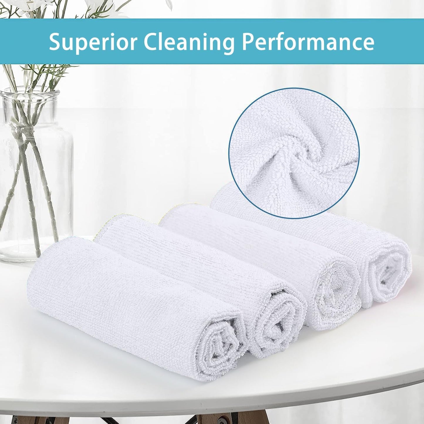 Yellow Microfiber Cleaning Cloth, 12 Pack Premium Microfiber Towels for Cars, Lint Free, Highly Absorbent, Reusable Cleaning Rags for Car, Household, Kitchen, Window, 11.5"X11.5"