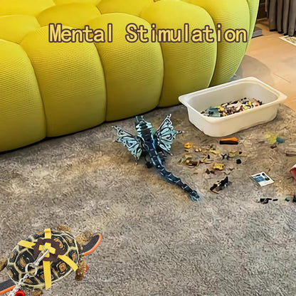 Turtles Playing and Training Toys Set, 1 Adjustable Tortoise Leash 2 Reptile Skateboards 2 Treat Ball, Turtle Fast Skate Accessory Funny Pet Mini Walking Skateboards for Parrot(Yellow Small)