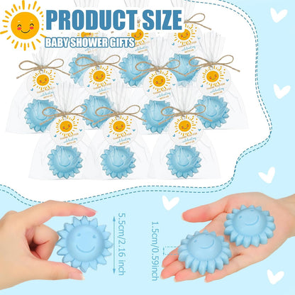 20 Pcs Sunflower Soap Here Comes the Son Baby Shower Favors Mini Sun Soap Party Favors Handmade Gifts with Thank You Card for Guest Wedding Baby Shower Birthday Party (Yellow)