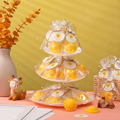 20 Pcs Sunflower Soap Here Comes the Son Baby Shower Favors Mini Sun Soap Party Favors Handmade Gifts with Thank You Card for Guest Wedding Baby Shower Birthday Party (Yellow)