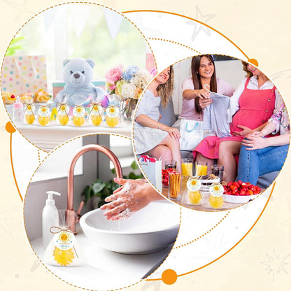 20 Pcs Sunflower Soap Here Comes the Son Baby Shower Favors Mini Sun Soap Party Favors Handmade Gifts with Thank You Card for Guest Wedding Baby Shower Birthday Party (Yellow)