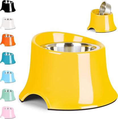 Dog Bowls,Non-Slip with Elevated Dog Bowls, High Capacity Tilted Dog Bowl, Dog Bowls for Small Size Dogs S/1 Cup Yellow