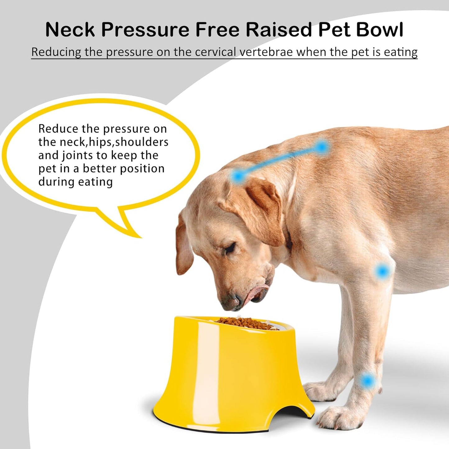 Dog Bowls,Non-Slip with Elevated Dog Bowls, High Capacity Tilted Dog Bowl, Dog Bowls for Small Size Dogs S/1 Cup Yellow