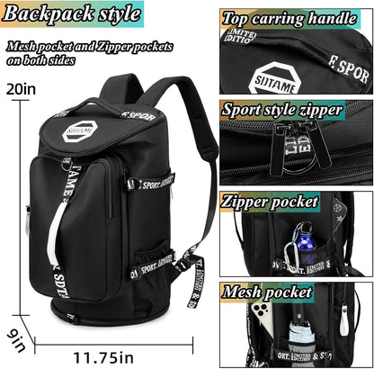 SDTAME Gym Duffel Backpack with Shoe Pocket & Laptop Sleeve