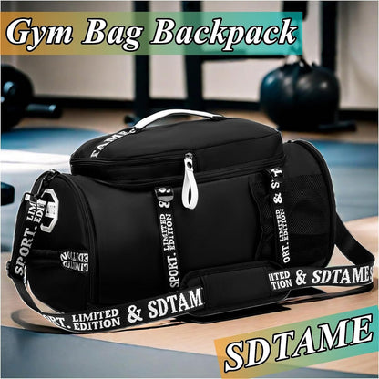 SDTAME Gym Duffel Backpack with Shoe Pocket & Laptop Sleeve