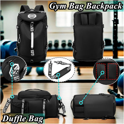 SDTAME Gym Duffel Backpack with Shoe Pocket & Laptop Sleeve