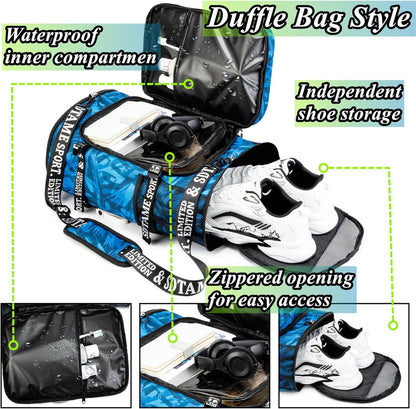 SDTAME Gym Duffel Backpack with Shoe Pocket & Laptop Sleeve
