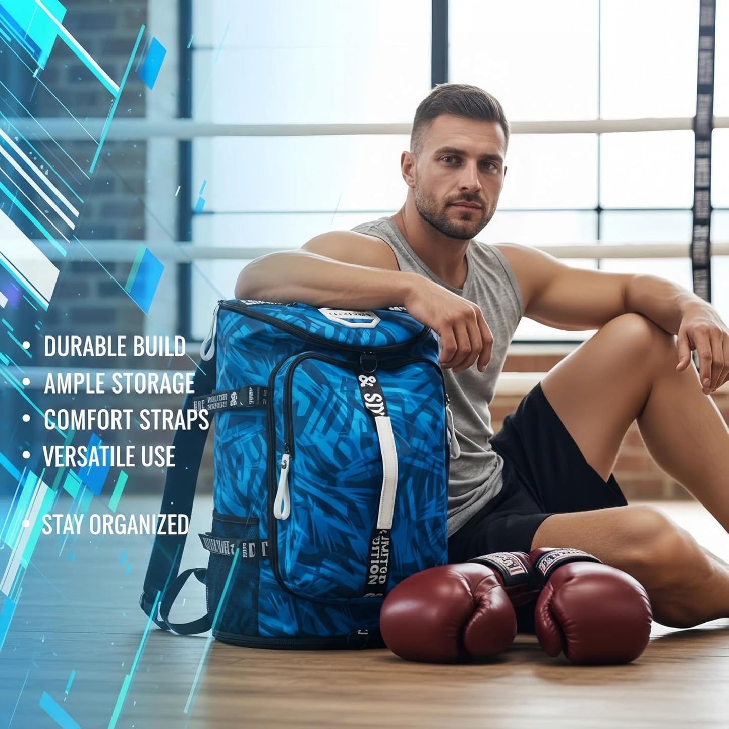 SDTAME Gym Duffel Backpack with Shoe Pocket & Laptop Sleeve