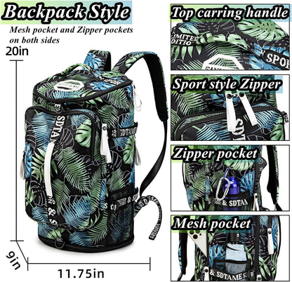 SDTAME Gym Duffel Backpack with Shoe Pocket & Laptop Sleeve