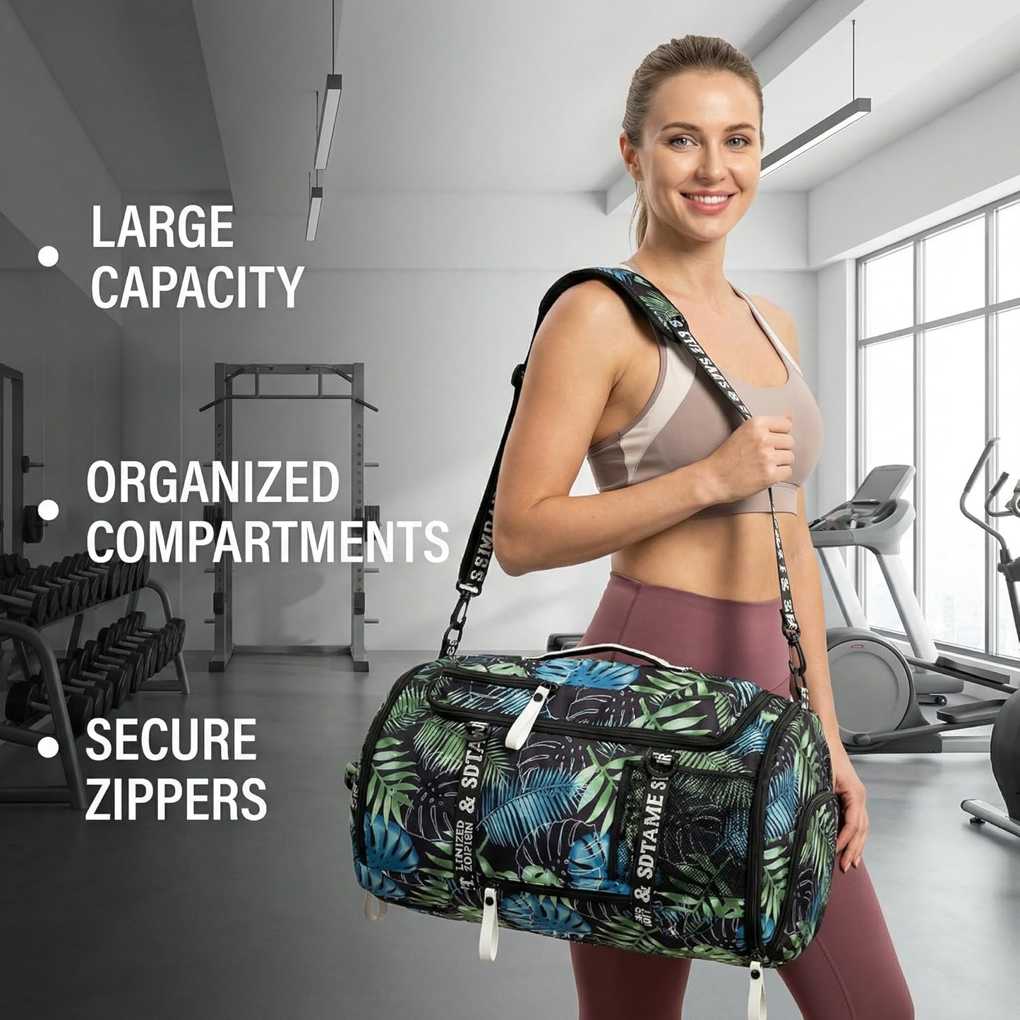 SDTAME Gym Duffel Backpack with Shoe Pocket & Laptop Sleeve