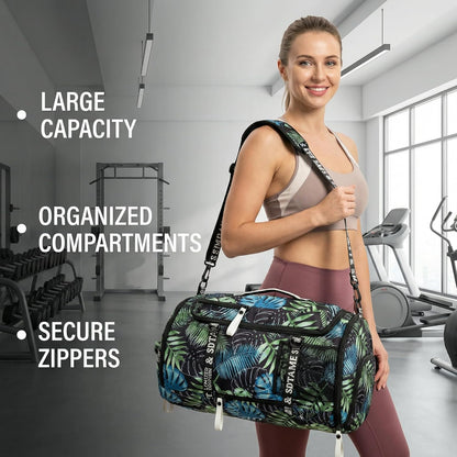 SDTAME Gym Duffel Backpack with Shoe Pocket & Laptop Sleeve