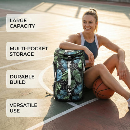 SDTAME Gym Duffel Backpack with Shoe Pocket & Laptop Sleeve
