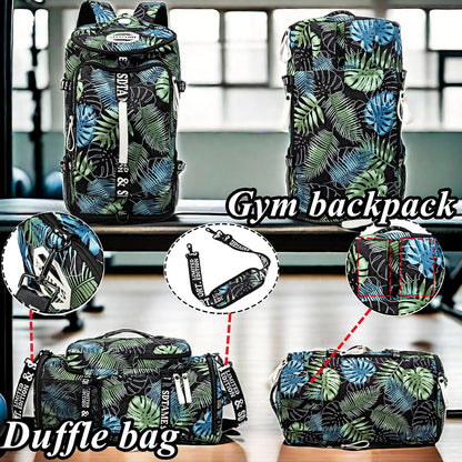 SDTAME Gym Duffel Backpack with Shoe Pocket & Laptop Sleeve