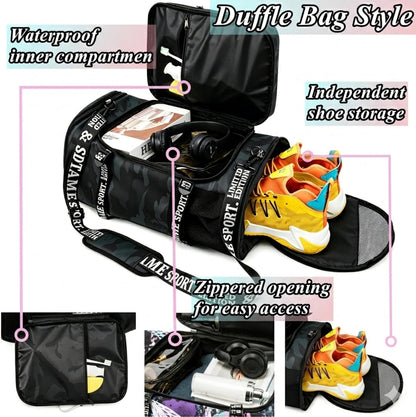 SDTAME Gym Duffel Backpack with Shoe Pocket & Laptop Sleeve