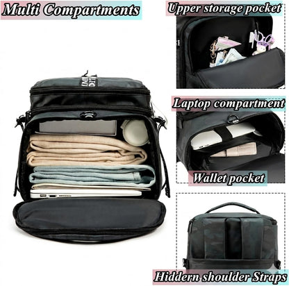 SDTAME Gym Duffel Backpack with Shoe Pocket & Laptop Sleeve