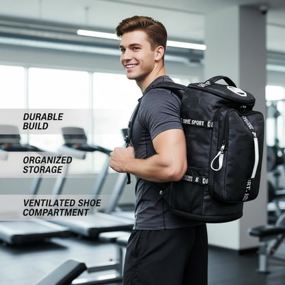 SDTAME Gym Duffel Backpack with Shoe Pocket & Laptop Sleeve